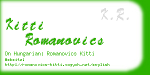 kitti romanovics business card